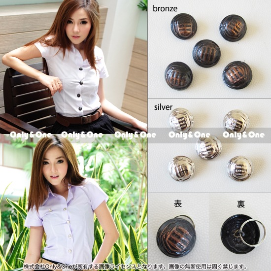 タイ女子大生制服 組み合わせ自由 シャツ専用ボタンカバー商品サムネ画像