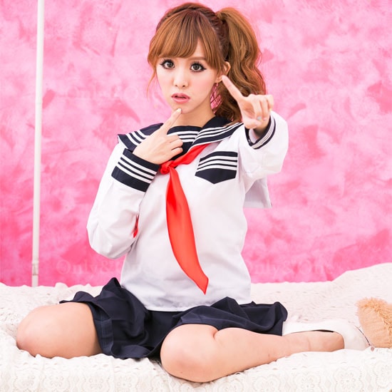 セーラー服 コスプレ 制服 ハロウィン(Sailor Cosplay) k07036【ポッキリ】商品サムネ画像