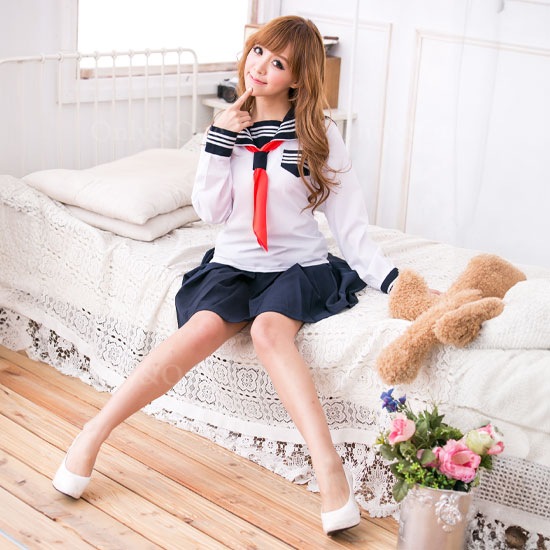 セーラー服 コスプレ 制服 ハロウィン(Sailor Cosplay) k07036【ポッキリ】商品サムネ画像