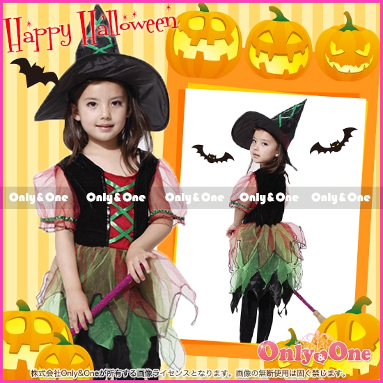 ハロウィンコスプレ子供 魔女(Halloween Cosplay child Witch) k04093商品メイン画像