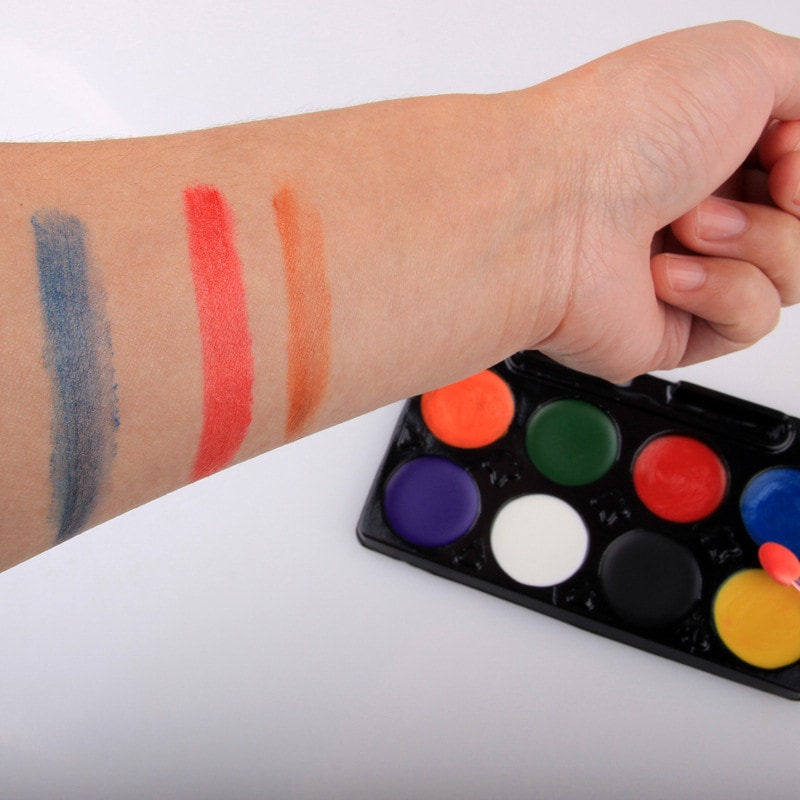 使いやすい仮装ハロウィン 小物 メイク 血のり ホラーメイクキット8色SETフェイスペイント ボディペイント商品サムネ画像