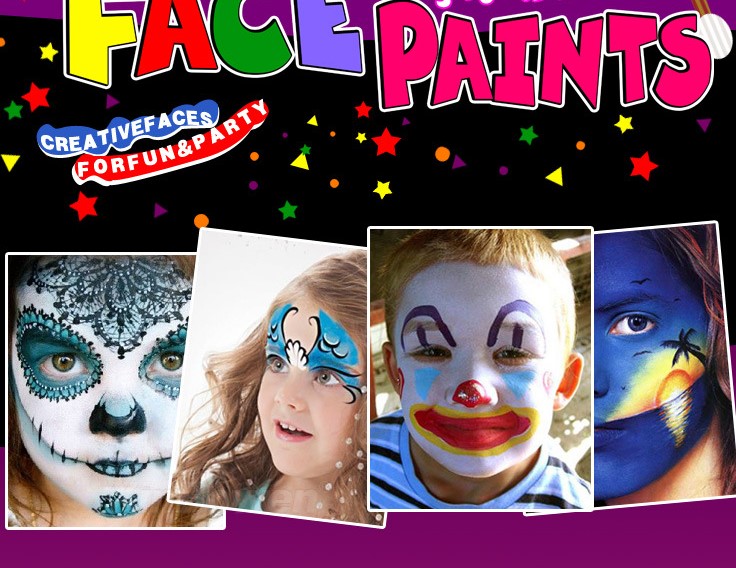 使いやすい仮装ハロウィン 小物 メイク 血のり ホラーメイクキット8色SETフェイスペイント ボディペイント商品サムネ画像