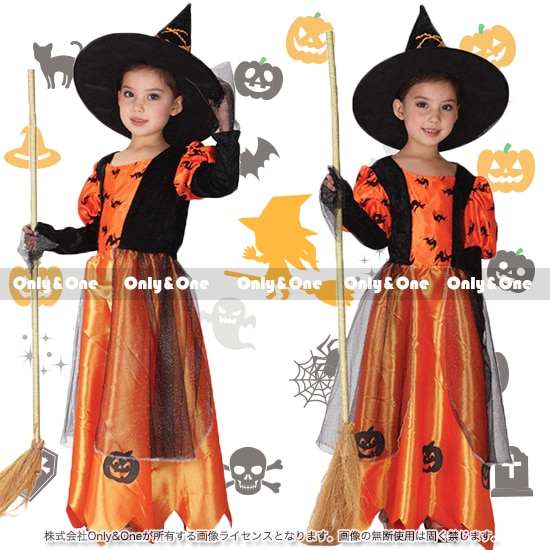 ハロウィンコスプレ子供 魔女(Halloween Cosplay child Witch) k04096商品サムネ画像