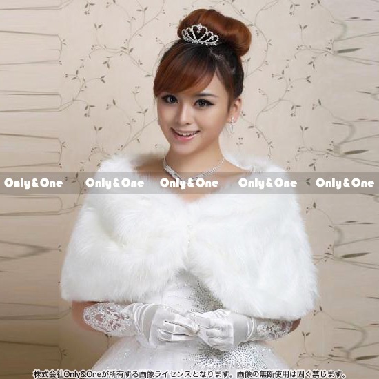 フェイクファー フェザー ショール ケープ ウェディングドレス 振袖 モコモコ ファーボレロ商品メイン画像