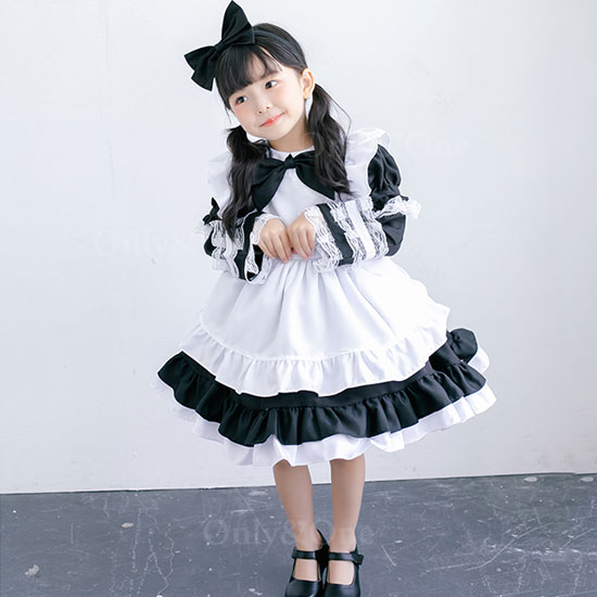 ハロウィンコスプレ子供 メイド服(Halloween Cosplay child Maid) k02080商品サムネ画像