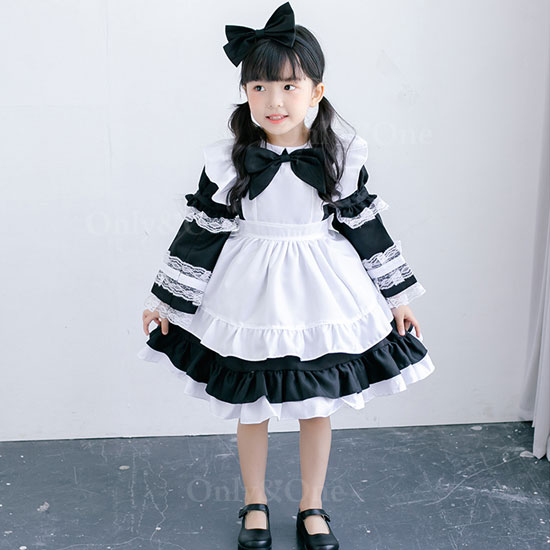 ハロウィンコスプレ子供 メイド服(Halloween Cosplay child Maid) k02080商品サムネ画像