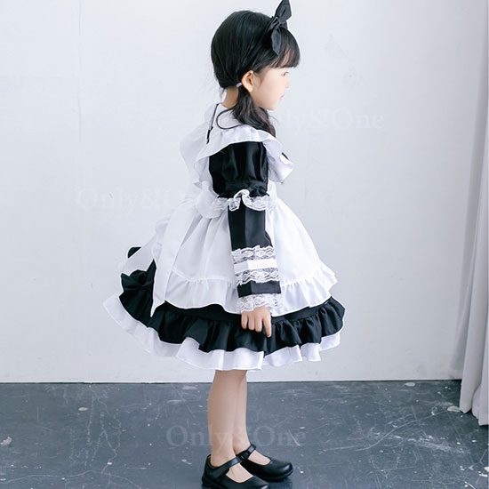 ハロウィンコスプレ子供 メイド服(Halloween Cosplay child Maid) k02080商品サムネ画像
