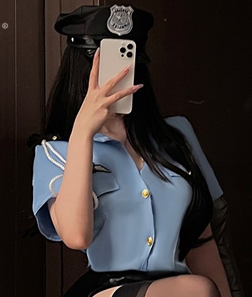 セクシーポリスハット 警官コスプレ 帽子のみ ハロウィン 黒キャップ no303商品サムネ画像