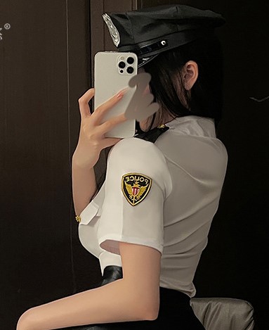 セクシーポリスハット 警官コスプレ 帽子のみ ハロウィン 黒キャップ no303商品サムネ画像