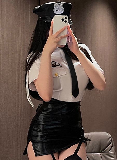 セクシーポリスハット 警官コスプレ 帽子のみ ハロウィン 黒キャップ no303商品サムネ画像