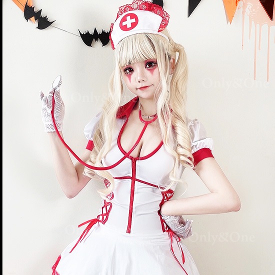 ナース 服 コスプレ ハロウィン コスチューム(Nurse Cosplay) k05060商品サムネ画像