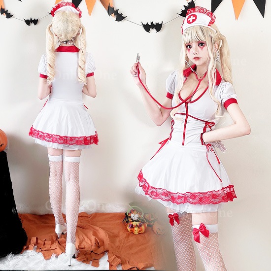 ナース 服 コスプレ ハロウィン コスチューム(Nurse Cosplay) k05060商品サムネ画像