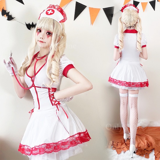 ナース 服 コスプレ ハロウィン コスチューム(Nurse Cosplay) k05060商品サムネ画像
