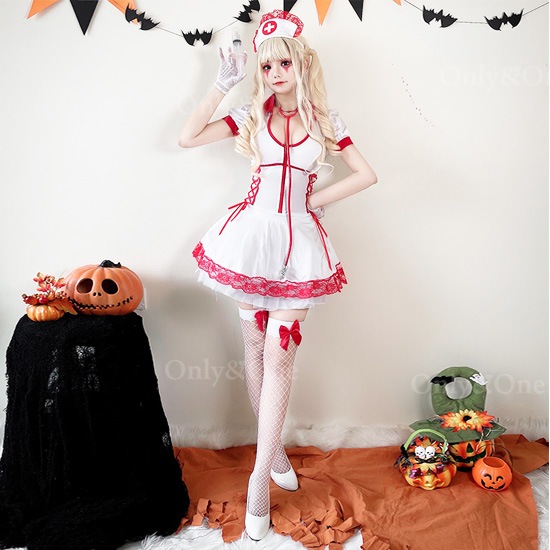 ナース 服 コスプレ ハロウィン コスチューム(Nurse Cosplay) k05060商品サムネ画像