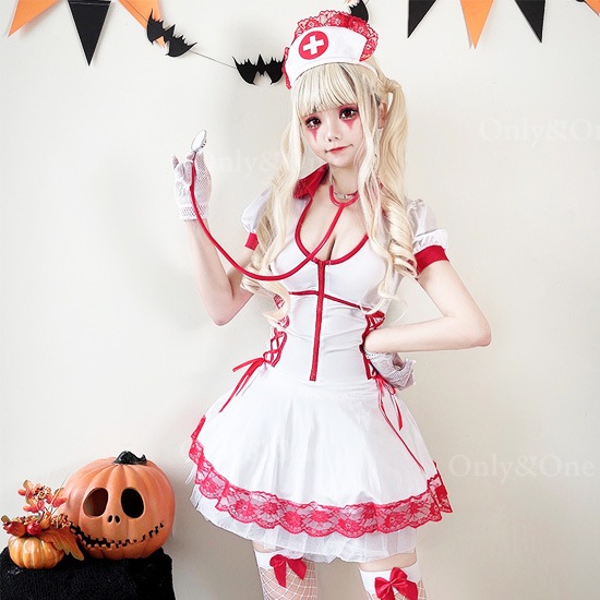 ナース 服 コスプレ ハロウィン コスチューム(Nurse Cosplay) k05060商品サムネ画像
