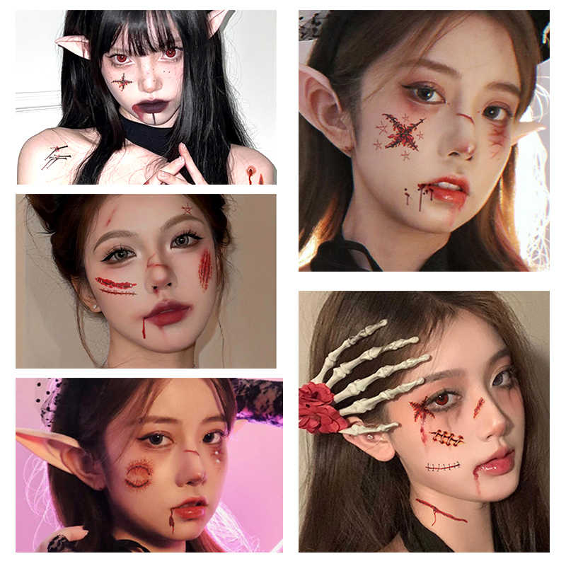 ハロウィン ゾンビ ホラー 傷シール 傷風タトゥーシール商品メイン画像