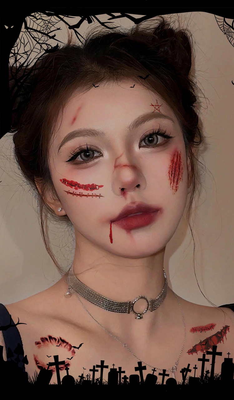 ハロウィン ゾンビ ホラー 傷シール 傷風タトゥーシール商品サムネ画像