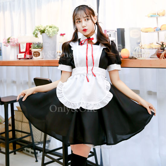 メイド 服 コスプレ ハロウィン コスチューム(Maid Cosplay) k02039-1商品サムネ画像
