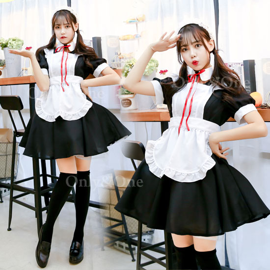 メイド 服 コスプレ ハロウィン コスチューム(Maid Cosplay) k02039-1商品サムネ画像