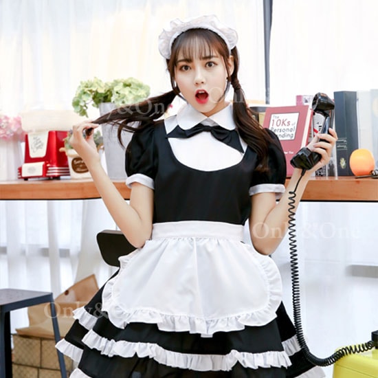 メイド 服 コスプレ ハロウィン コスチューム(Maid Cosplay) k02040-1商品サムネ画像