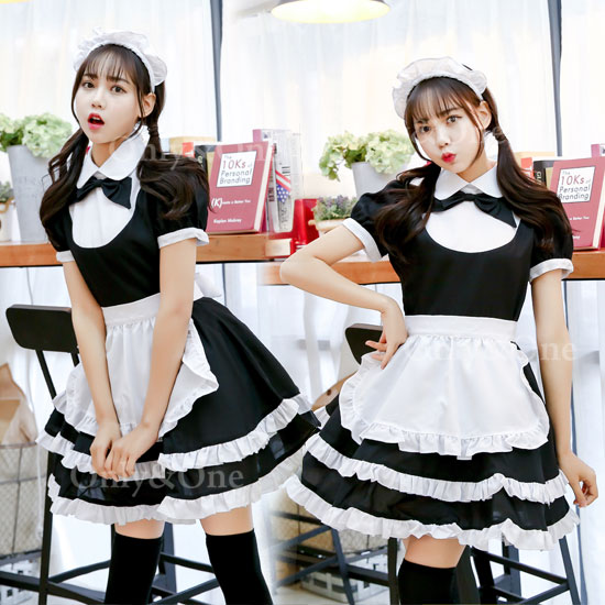 メイド 服 コスプレ ハロウィン コスチューム(Maid Cosplay) k02040-1商品サムネ画像
