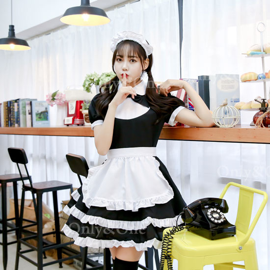 メイド 服 コスプレ ハロウィン コスチューム(Maid Cosplay) k02040-1商品サムネ画像