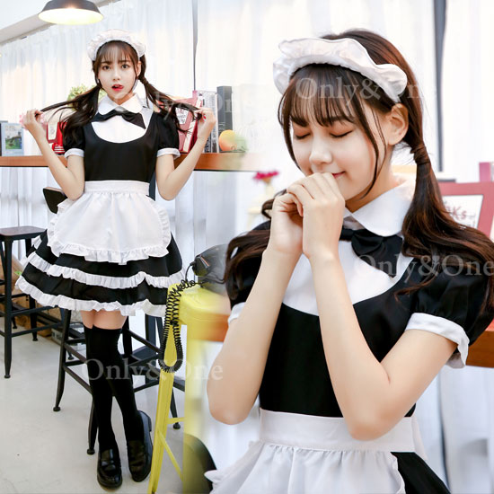 メイド 服 コスプレ ハロウィン コスチューム(Maid Cosplay) k02040-1商品サムネ画像