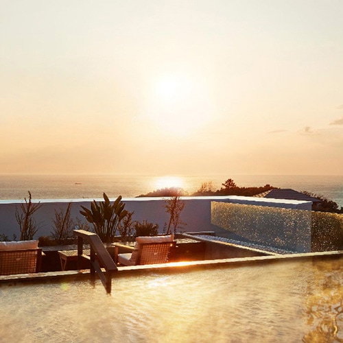 大浴場「空」露天風呂からのサンセットビュー