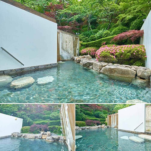 情緒湛えたを自然を愛でる露天の湯。