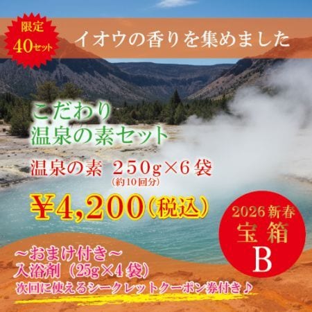【2026新春宝箱(B)】こだわり温泉の素セット～イオウの香りを集めました～ ※送料無料