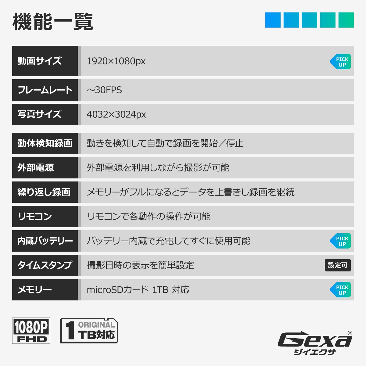 ��������������Gexa(����������) ���ѥ�������X ���ѥ������ 1080P �������� ��������� [UT-136] ���ȥ���� ư�θ��� �Хåƥ꡼��¢ ��⥳�� ��󥺥���å��� 1TB�б�