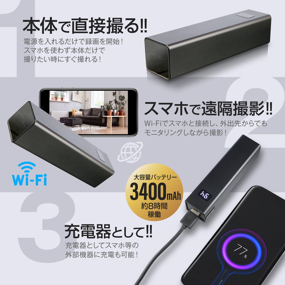 �������������� Gexa(�����������ߥ��ѥ�������X) 1080P ���ƥ��å����Ŵ﷿�ӥǥ������ ��Х���Хåƥ꡼ ��������� [GX-305] ���ȥ���� Wi-Fi�б� �ֳ��� �Ż����� 1TB�б�