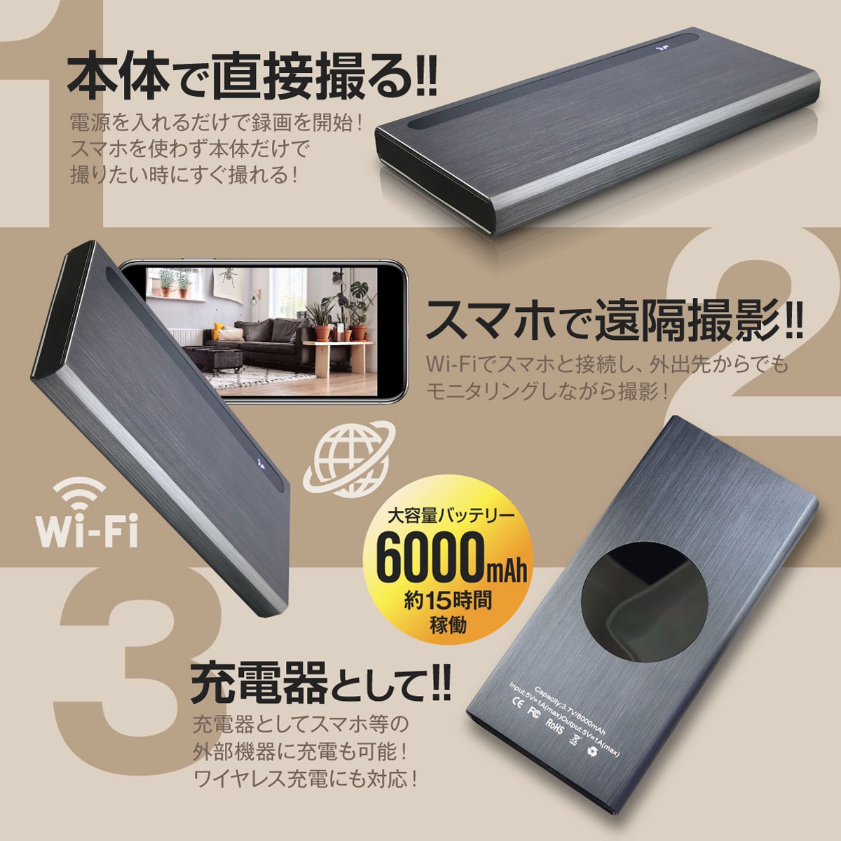 ��7��OFF��Gexa(�����������ߥ��ѥ�������X�� 1080P �磻��쥹���Ŵ﷿�ӥǥ������ ��Х���Хåƥ꡼ ��������� [GX-310] ���ȥ���� Wi-Fi�б� �ֳ��� Ĺ����Ͽ�� 1TB�б�