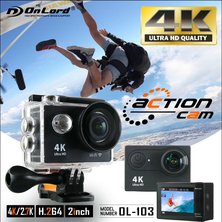 �����佪λ��GoPro�ʥ����ץ��˥��饹 ��������֥륫��� ��������󥫥� (OL-103) 4K/25fps 1080P/60fps ��������� OnLord