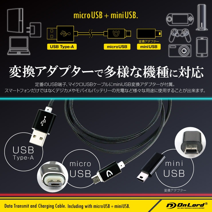90OFFTOKUBAI ۡڥå5۸USBť֥1m 2A micro mini ǡž Android ɥ ޥ ֥å OL-204