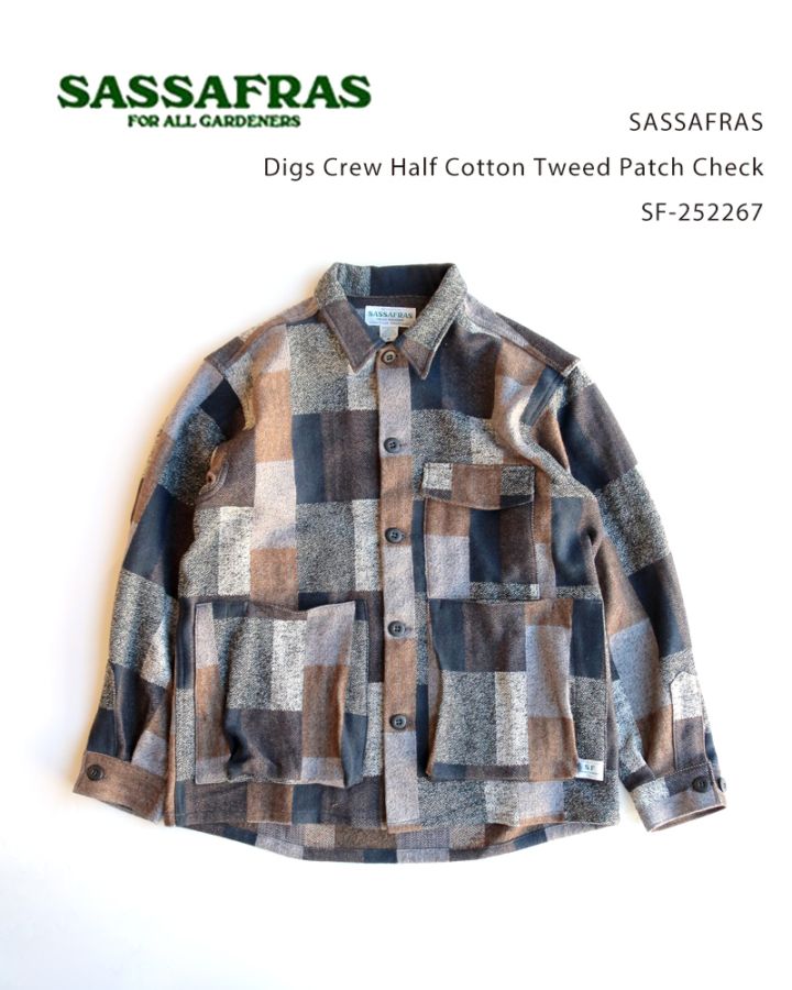 SASSAFRAS Block Check Short 1/2 Lサイズ SASSAFRAS Digs Crew Half 1