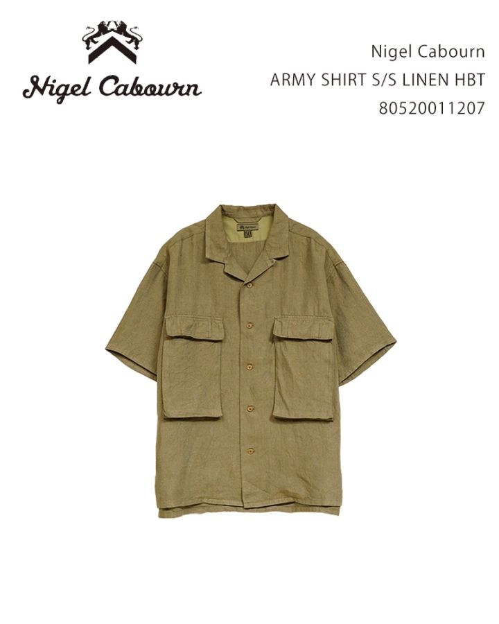 Nigel Cabourn ARMY SHIRT S/S LINEN HBT 80520011207 / ナイジェル