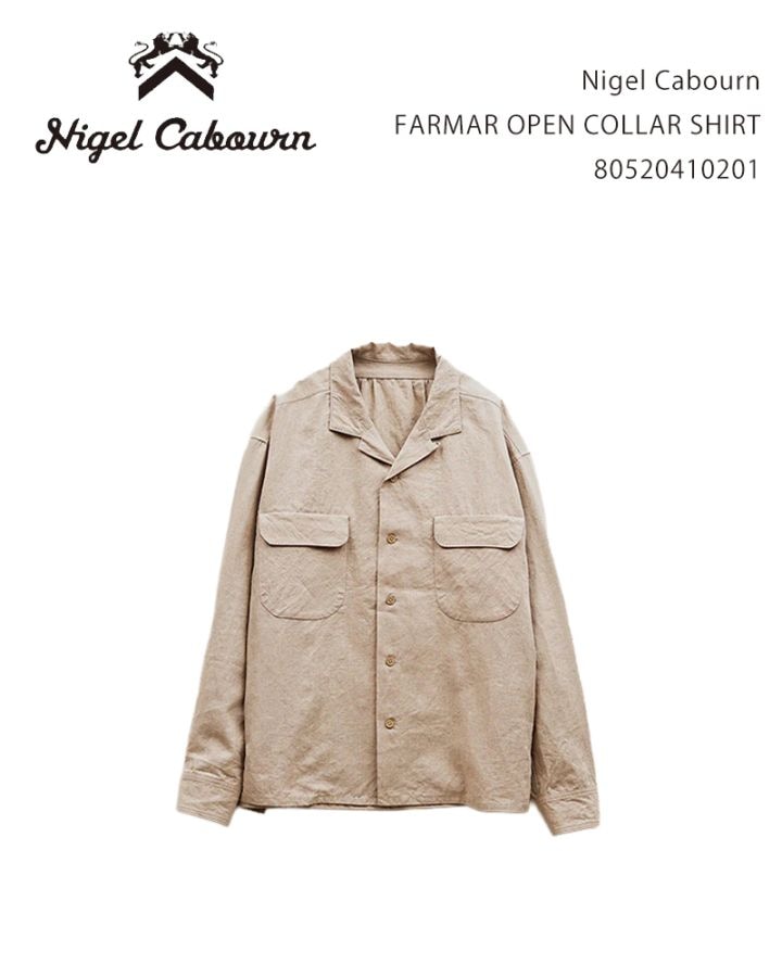 Nigel Cabourn FARMAR OPEN COLLAR SHIRT 80520410201 / ナイジェル