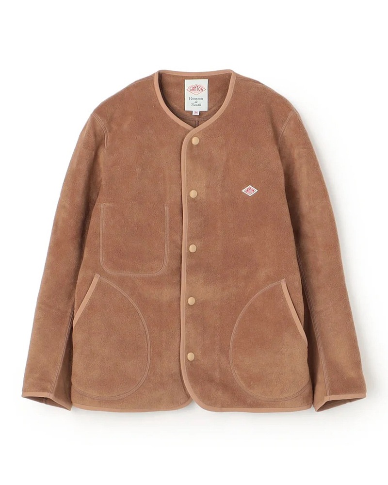 DANTON WOMEN'S FLEECE COLLARLESS JACKET #JD-8911 / ダントン ウィン