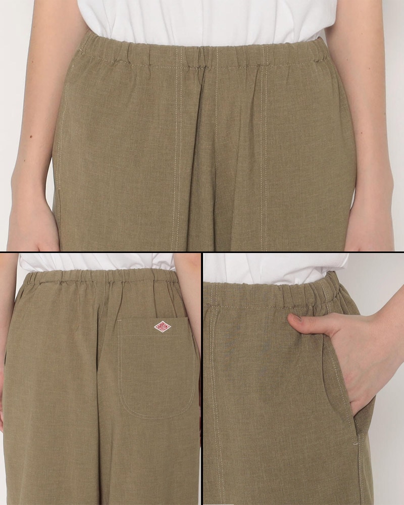 DANTON WOMEN'S WOOL LIKE STRETCH POLYESTER EASY PANTS #JD