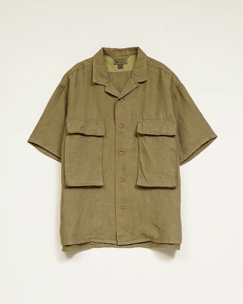 Nigel Cabourn ARMY SHIRT S/S LINEN HBT 80520011207 / ナイジェル