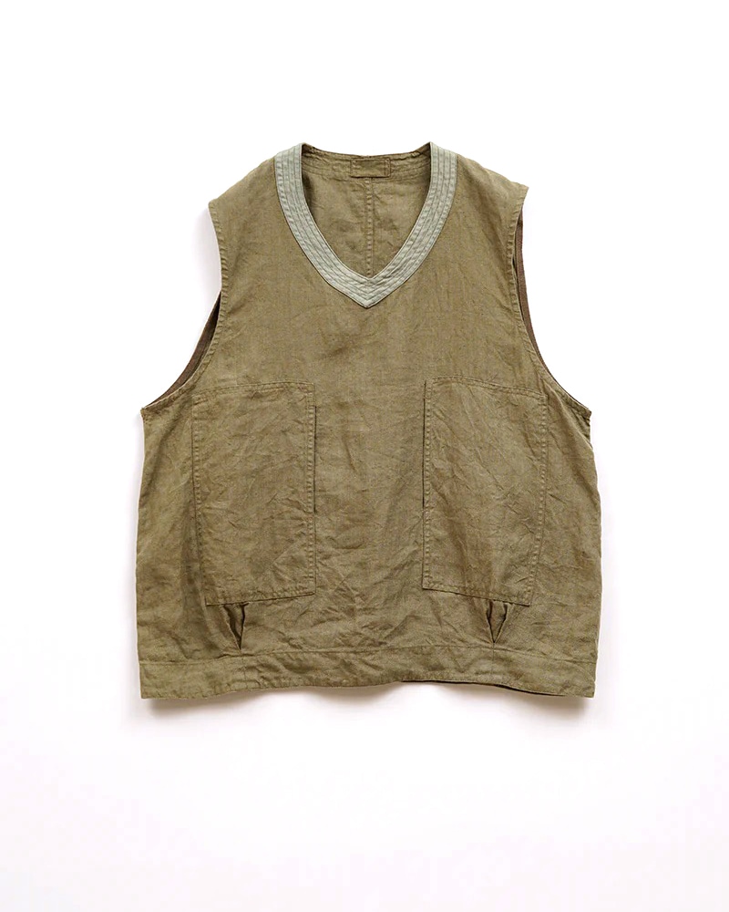 Nigel Cabourn PULLOVER ARMY VEST LINEN HBT 80520070207