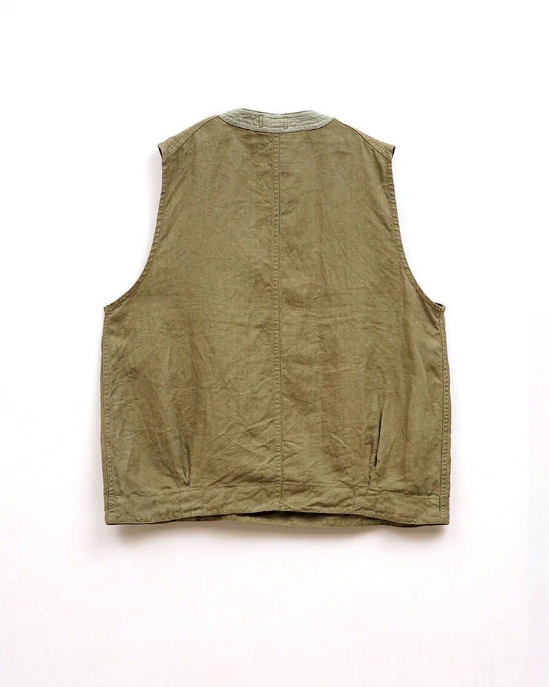 Nigel Cabourn PULLOVER ARMY VEST LINEN HBT 80520070207