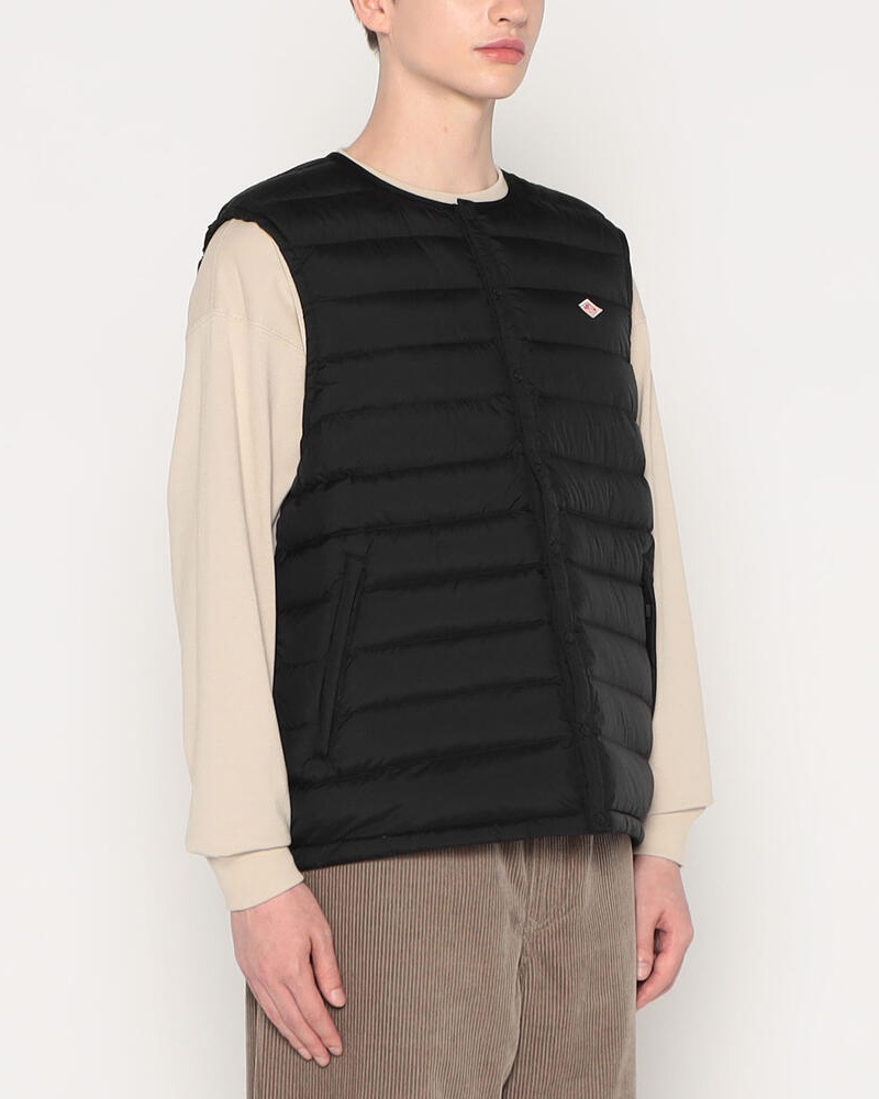 DANTON / CREWNECK INNER DOWN VEST /L/ポリエステル/KHK/DT-A0026 DANTON MEN'S CREWNECK INNER DOWN VEST #DT-A0026 RRT / ダントン