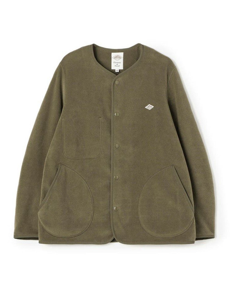 DANTON WOMEN'S FLEECE COLLARLESS JACKET #JD-8911 / ダントン