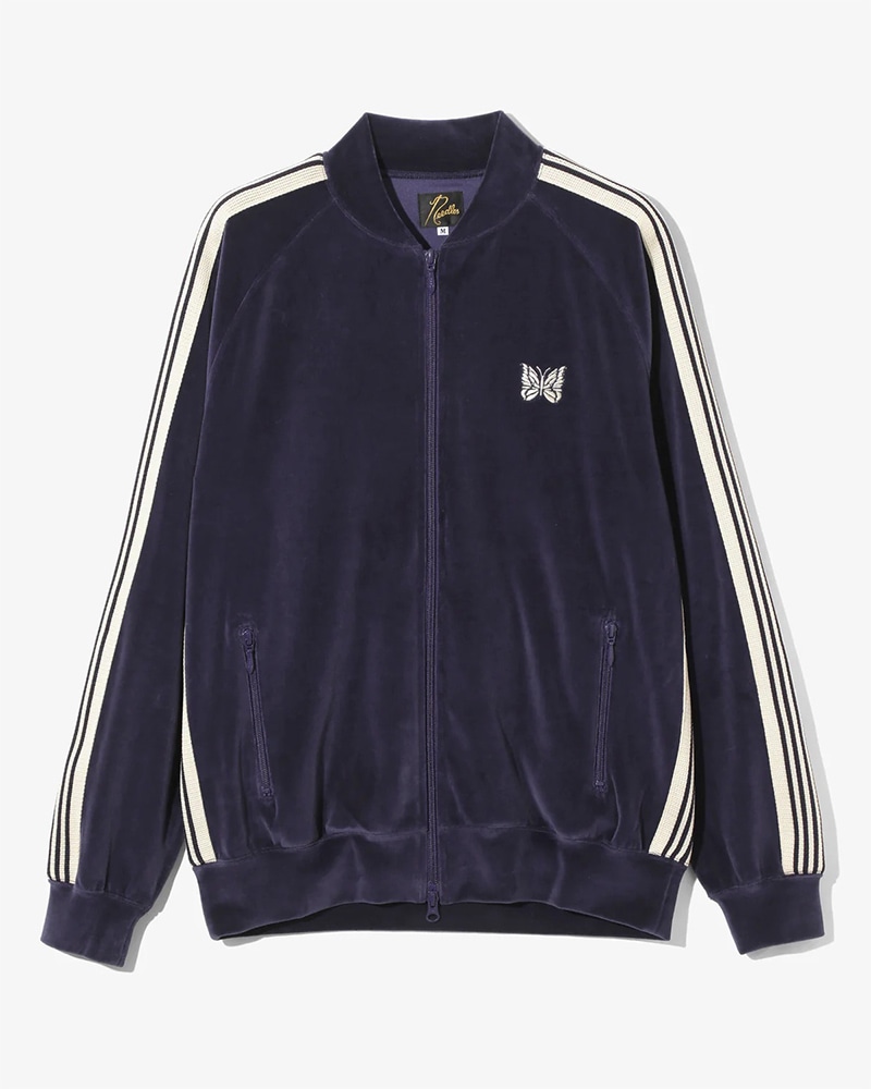 NEEDLES Rib Collar Track Jacket - C/PE Velour RW323A