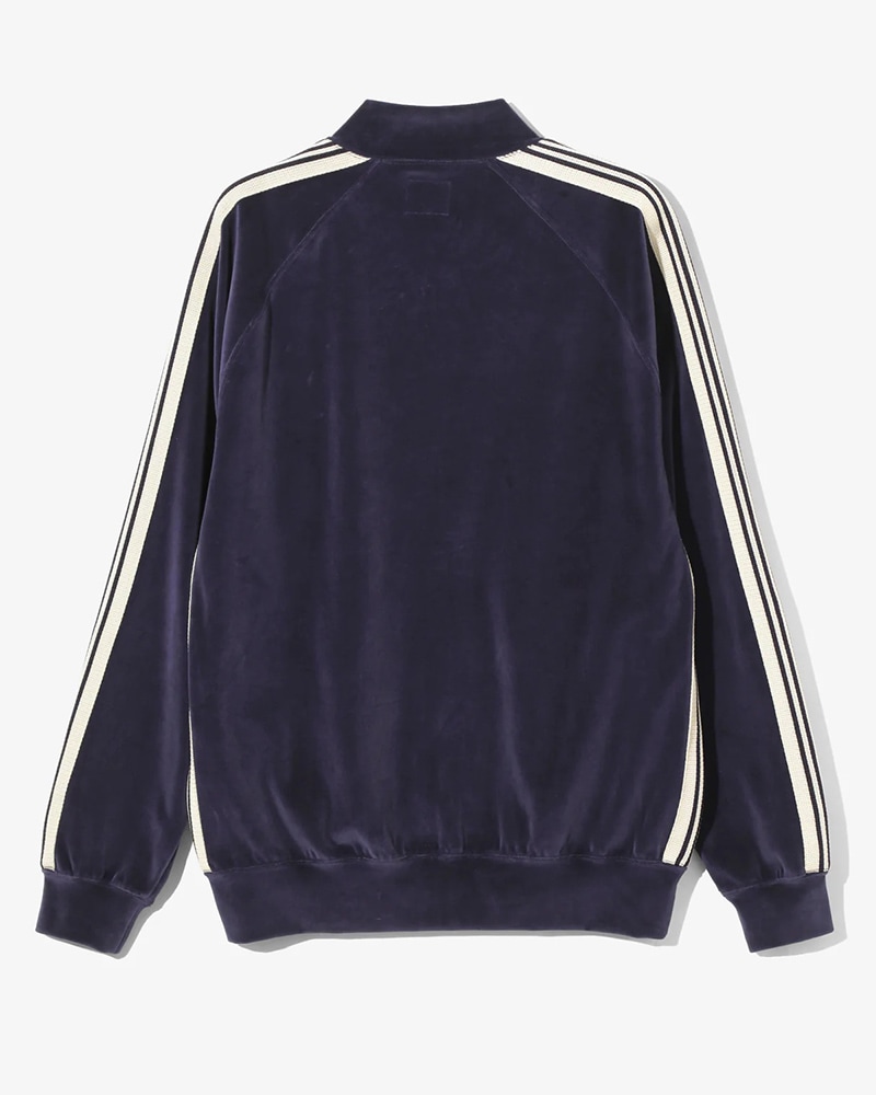 入手困難 Needles リブカラートラックジャケット ベロア ネイビー NEEDLES Rib Collar Track Jacket - C/PE Velour RW323A