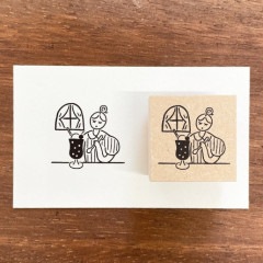 7月のマールちゃん 純喫茶 季節 イラストスタンプ