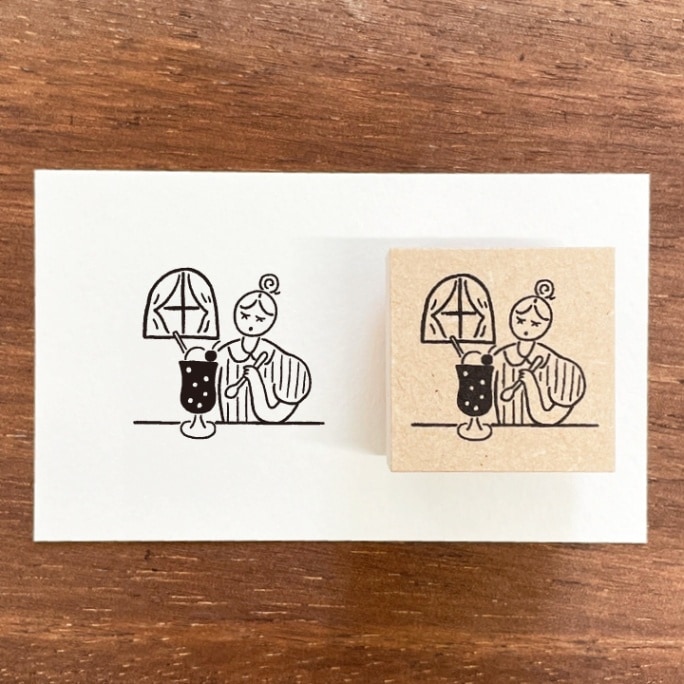 7月のマールちゃん 純喫茶 季節 イラストスタンプ