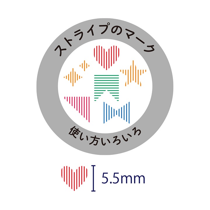 ポチッと6(ポチッとシックス) ストライプのマーク こどものかお